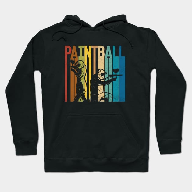 Distressed Retro Paintball Cool paintball players Hoodie by WildFoxFarmCo